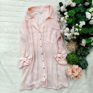 Reitmans Sheer chiffon button-down dress shirt